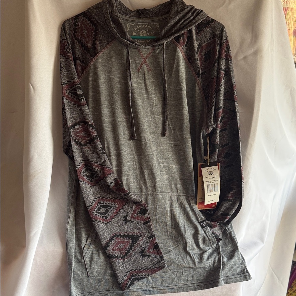 Tribal Patterned Gray Hoodie for Men